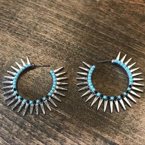 Fun, Edgy Spiked Silver Earring Hoops